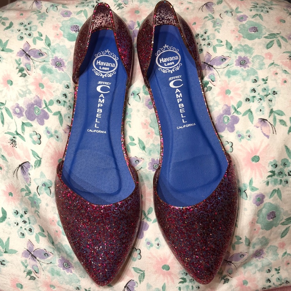 Jeffrey Campbell sparked pink jellies